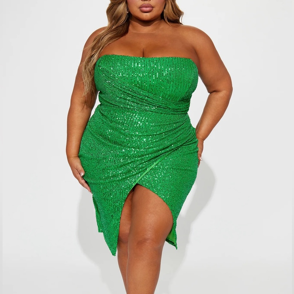Green sequin dress